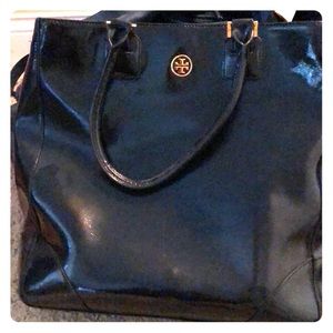 Tory Burch Navy Blue Patent Tote